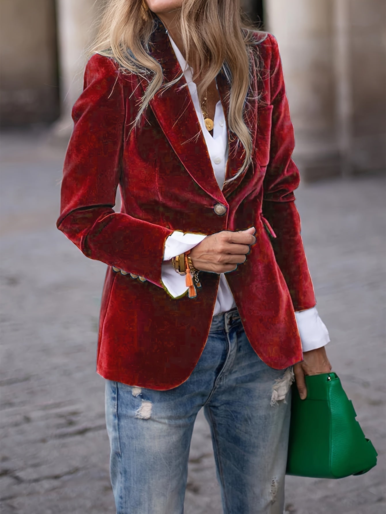 Veste de costume Vincent en velours coupe ajustée