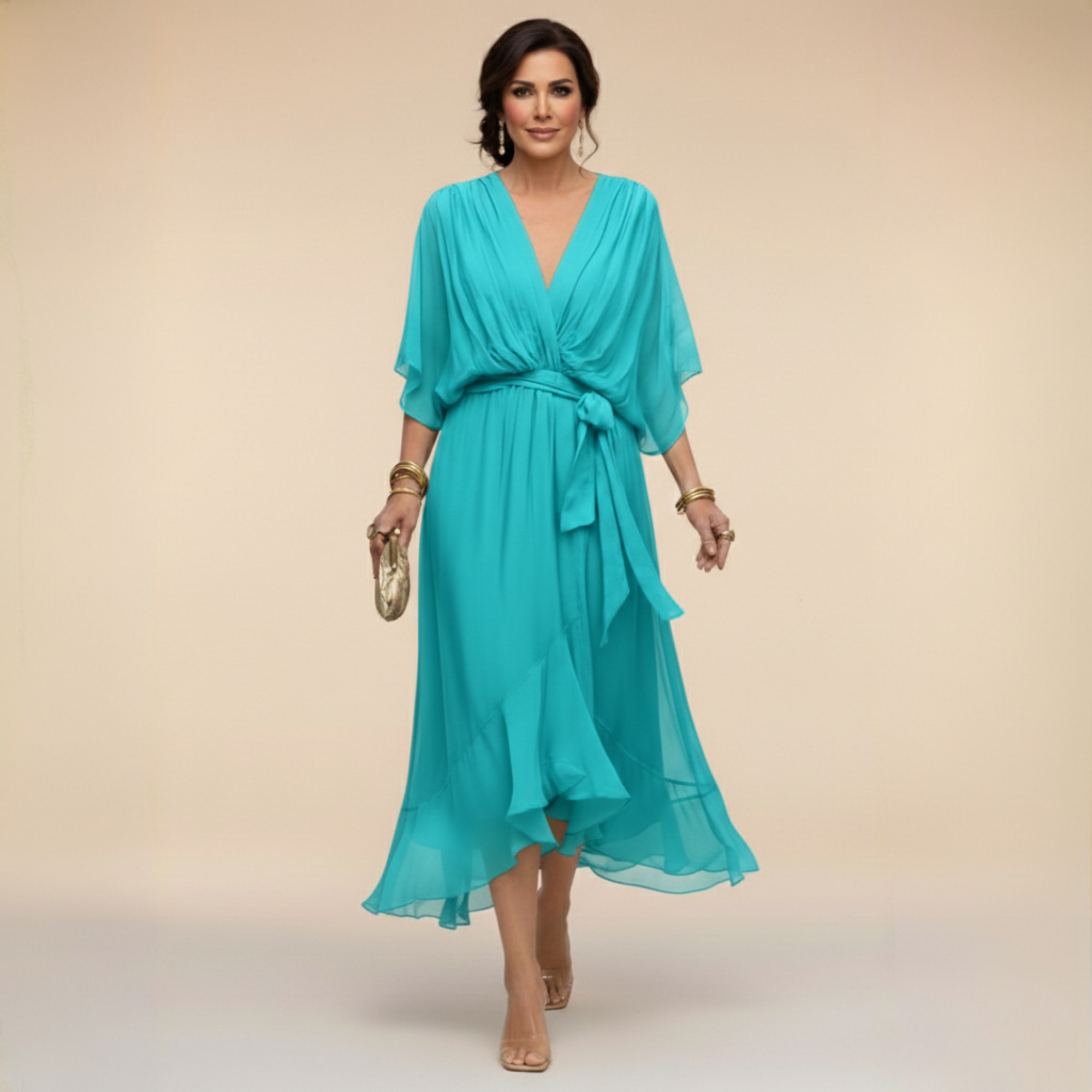Sarah | Robe en mousseline col V Sandra