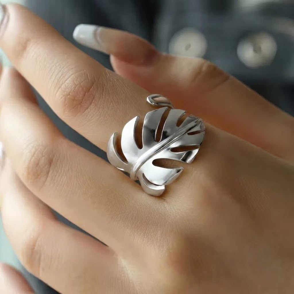 Bague feuille de Monstera