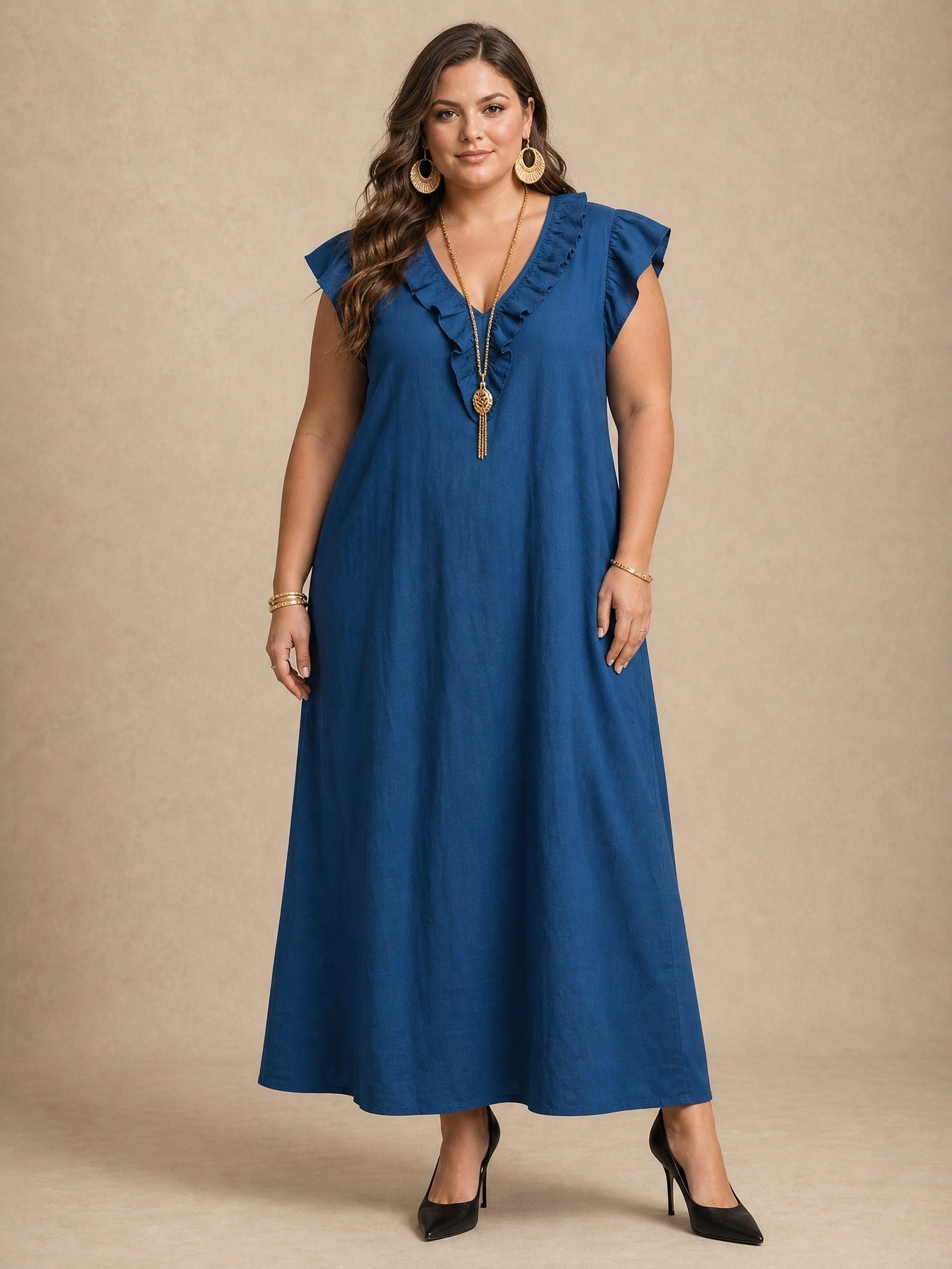 Robe longue Sienna à volants