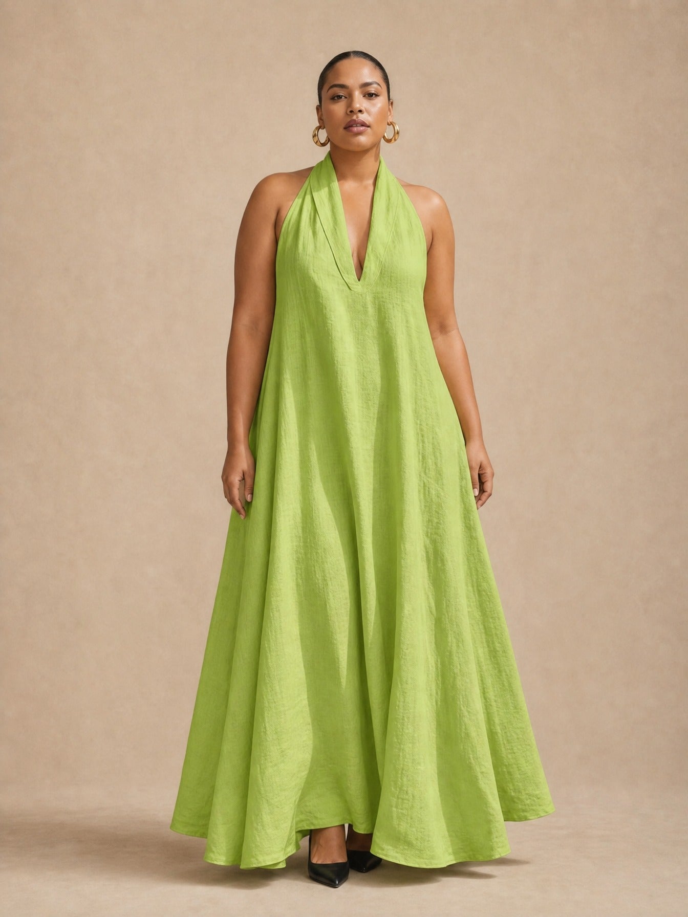 Robe longue Aveline à dos nu