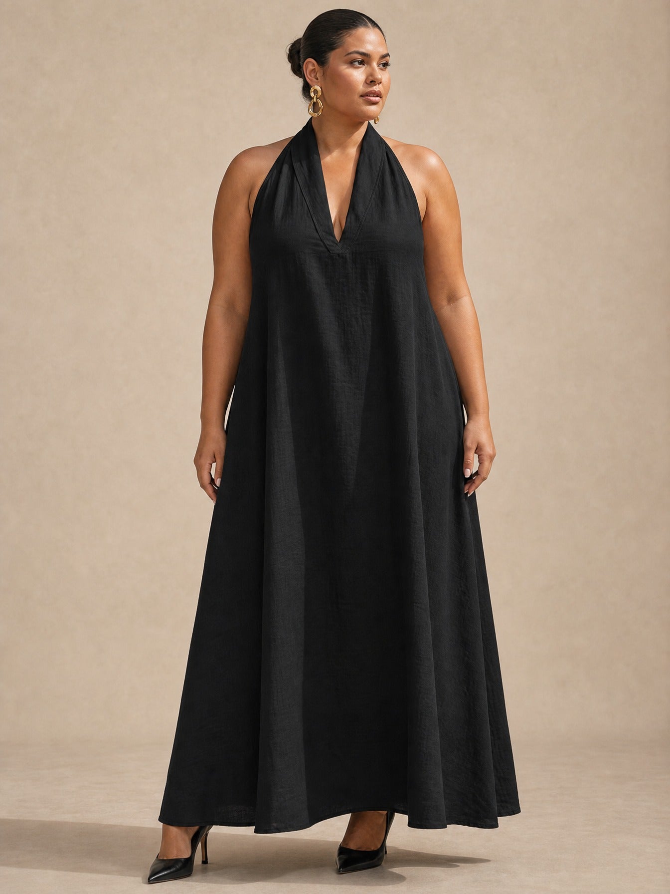 Robe longue Aveline à dos nu