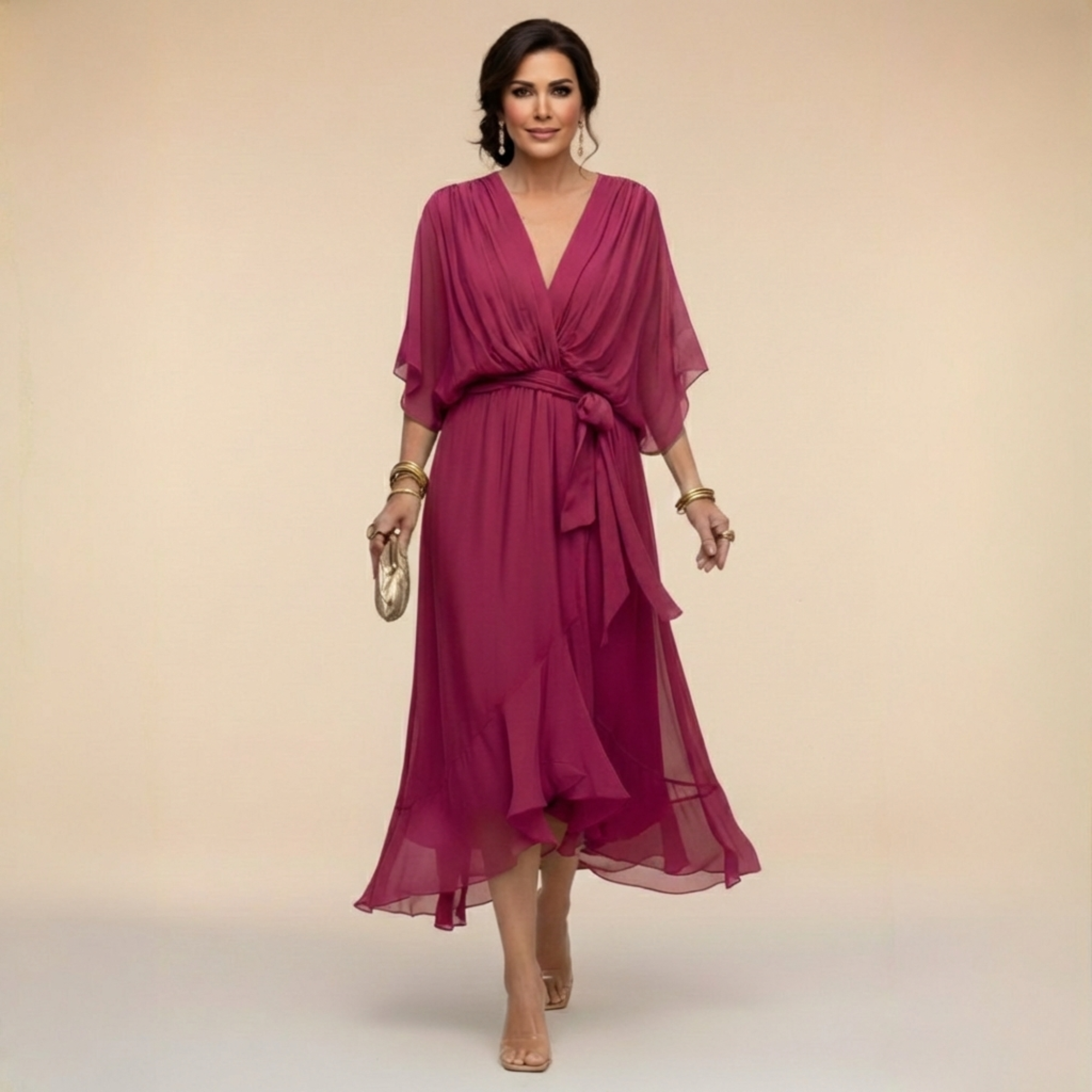 Sarah | Robe en mousseline col V Sandra