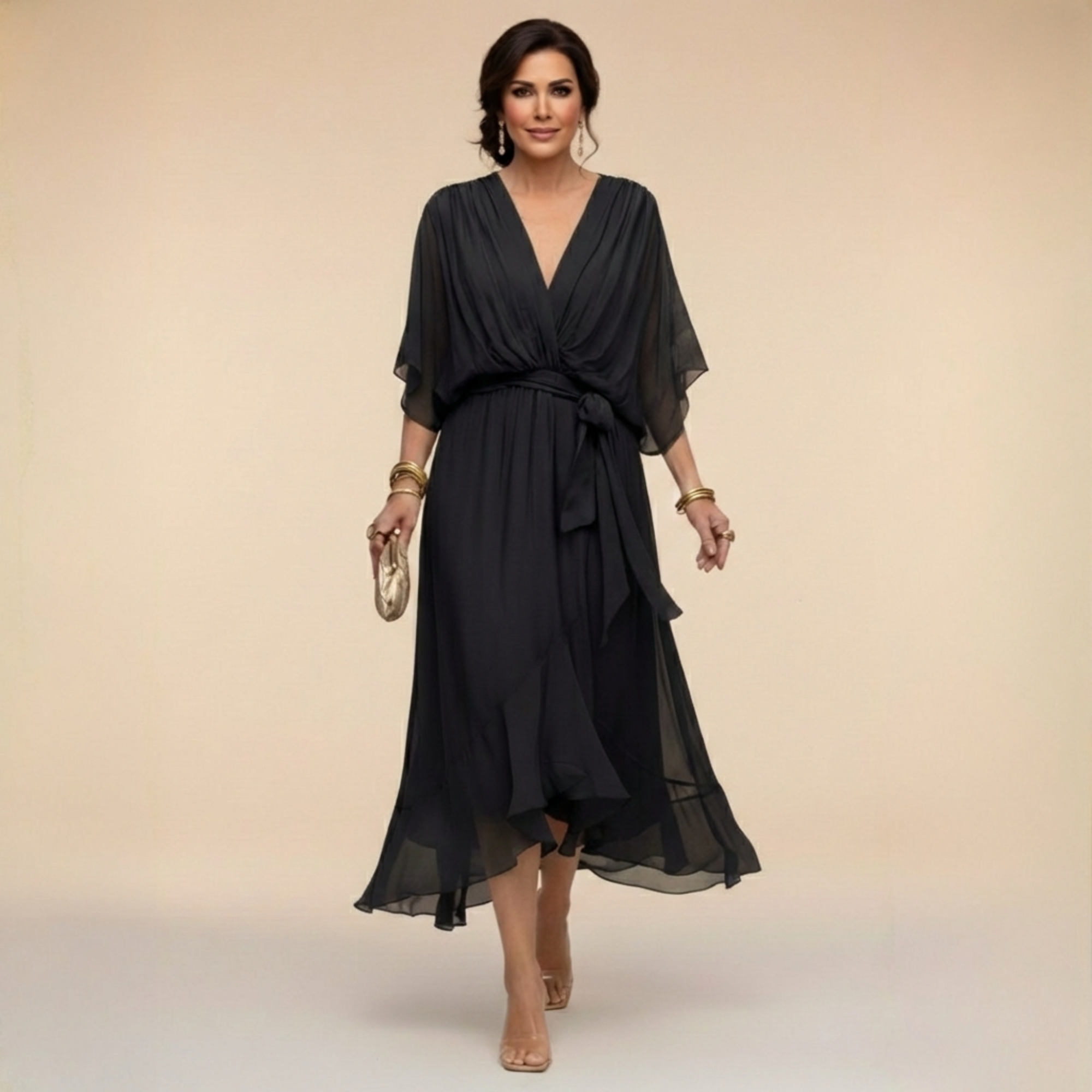 Sarah | Robe en mousseline col V Sandra