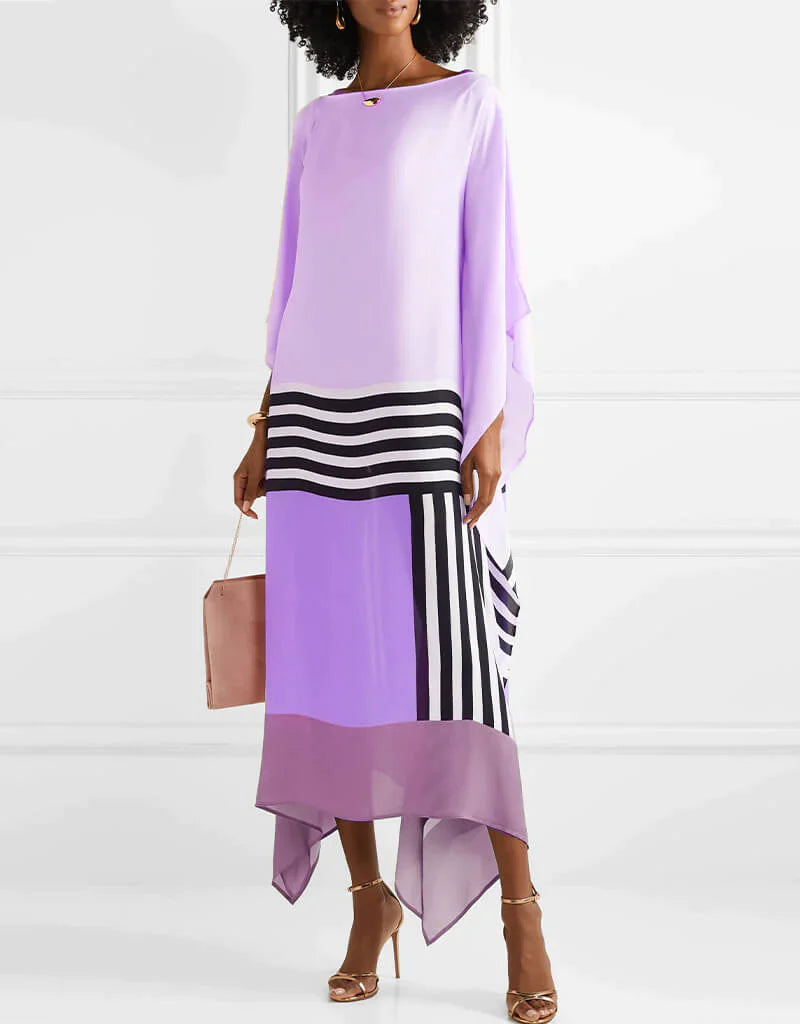 Xyrelvyn – Robe longue color-block élégante