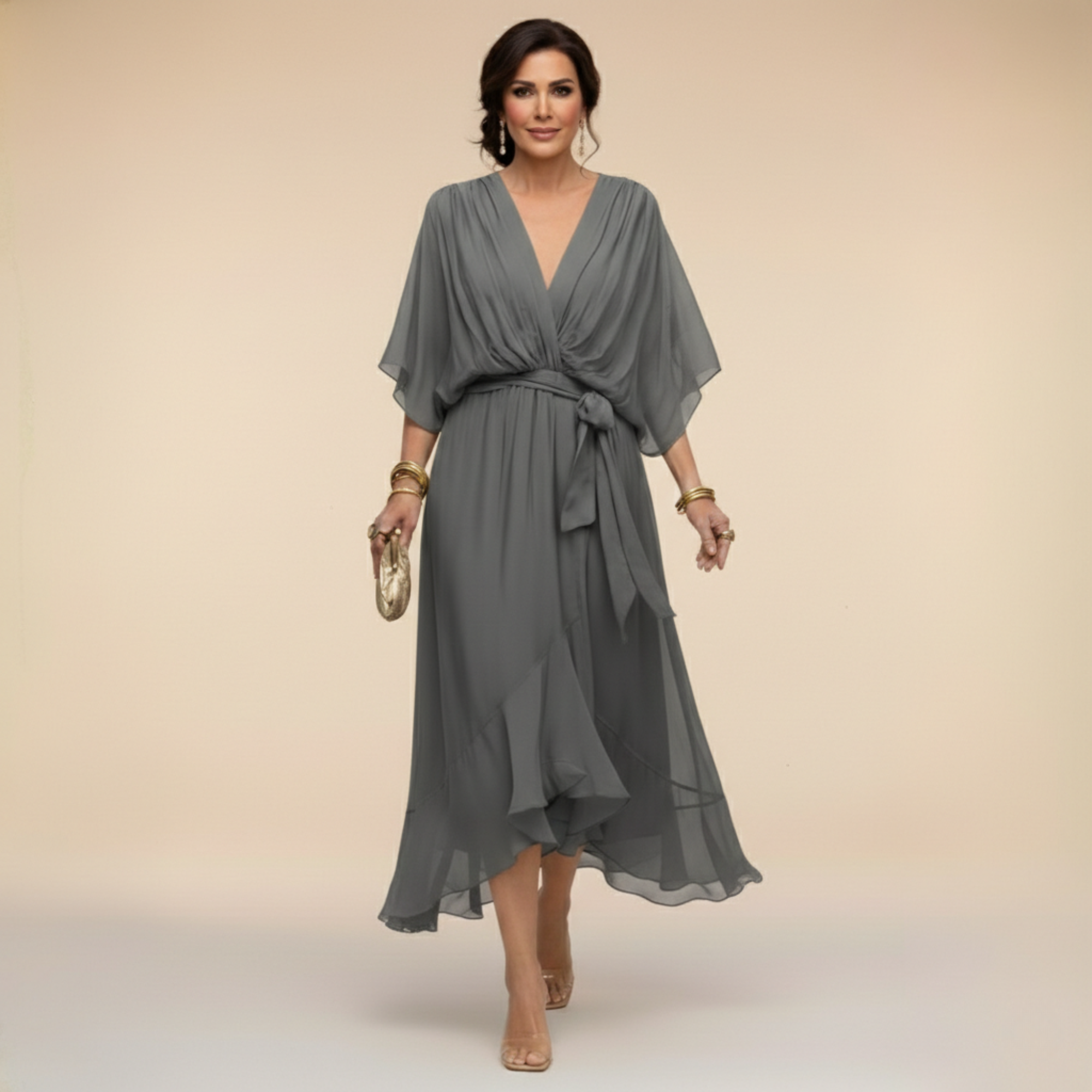 Sarah | Robe en mousseline col V Sandra
