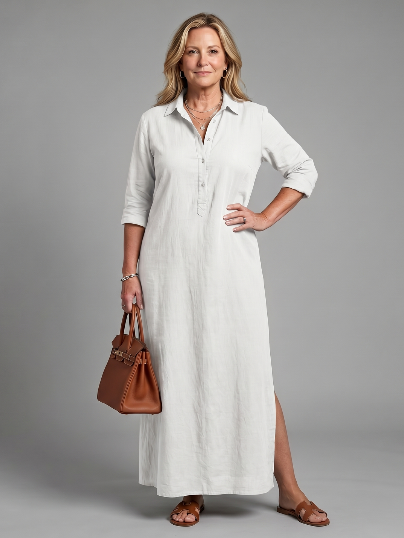 Veronica | Robe longue décontractée à manches longues