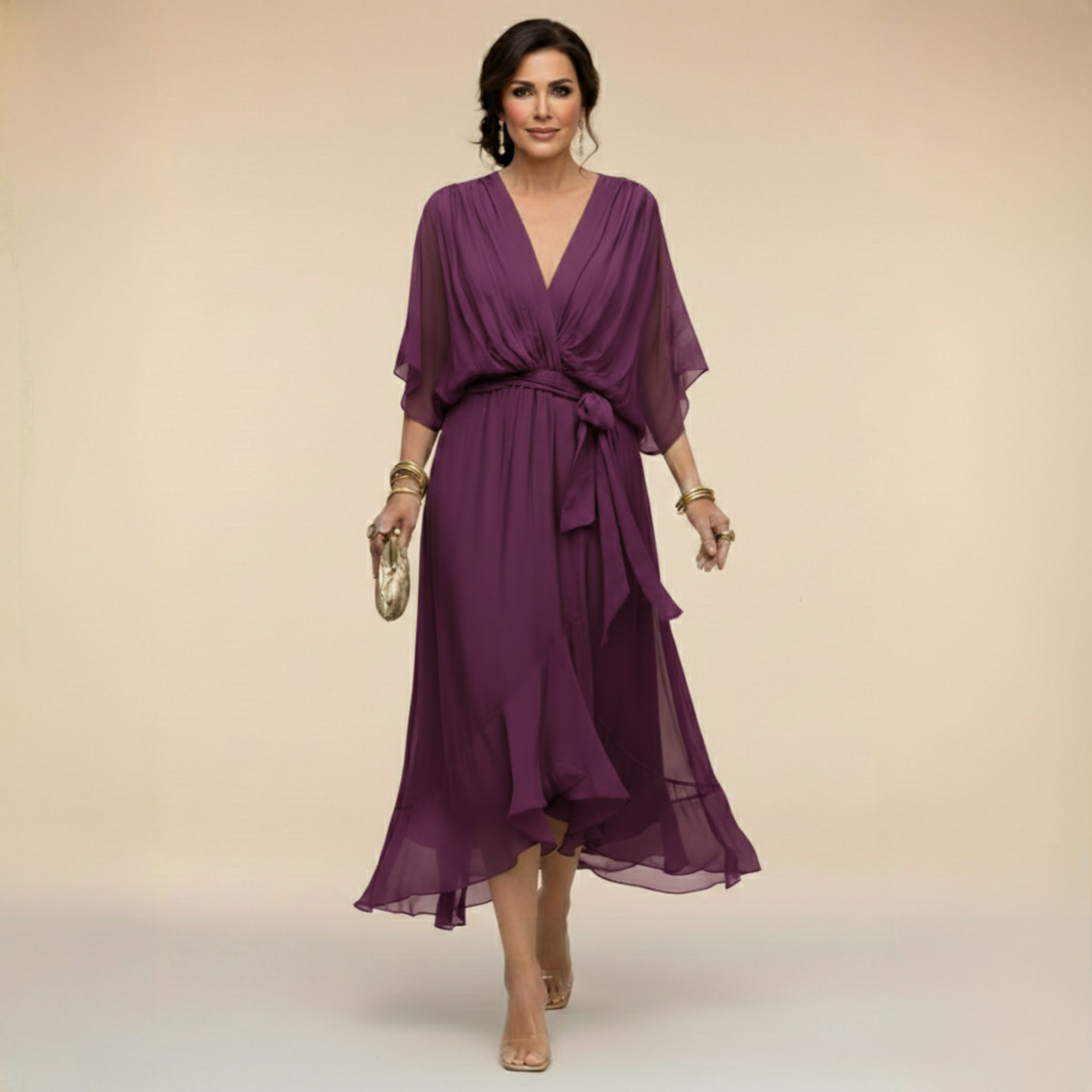 Sarah | Robe en mousseline col V Sandra