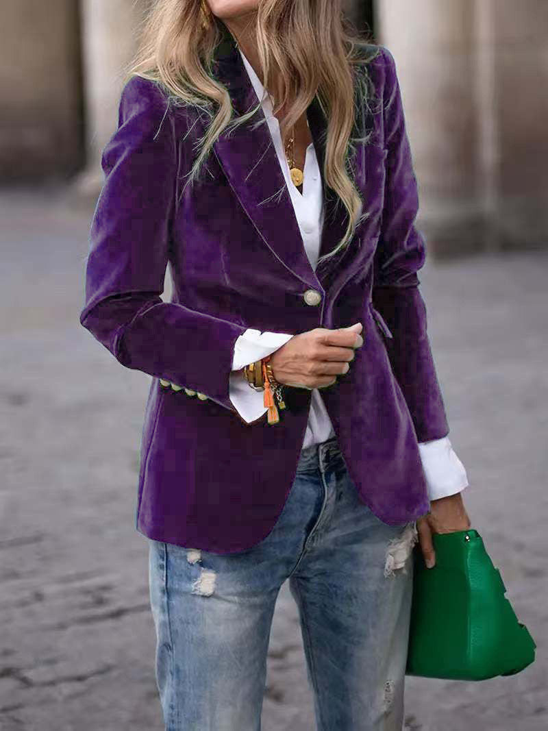 Veste de costume Vincent en velours coupe ajustée