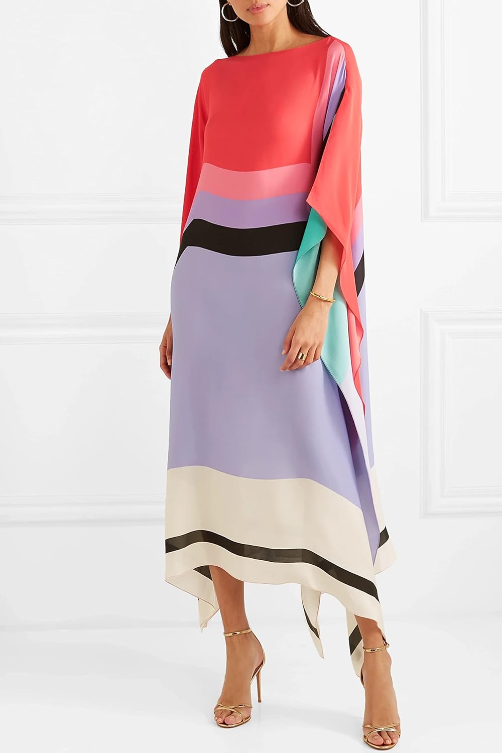 Xyrelvyn – Robe longue color-block élégante