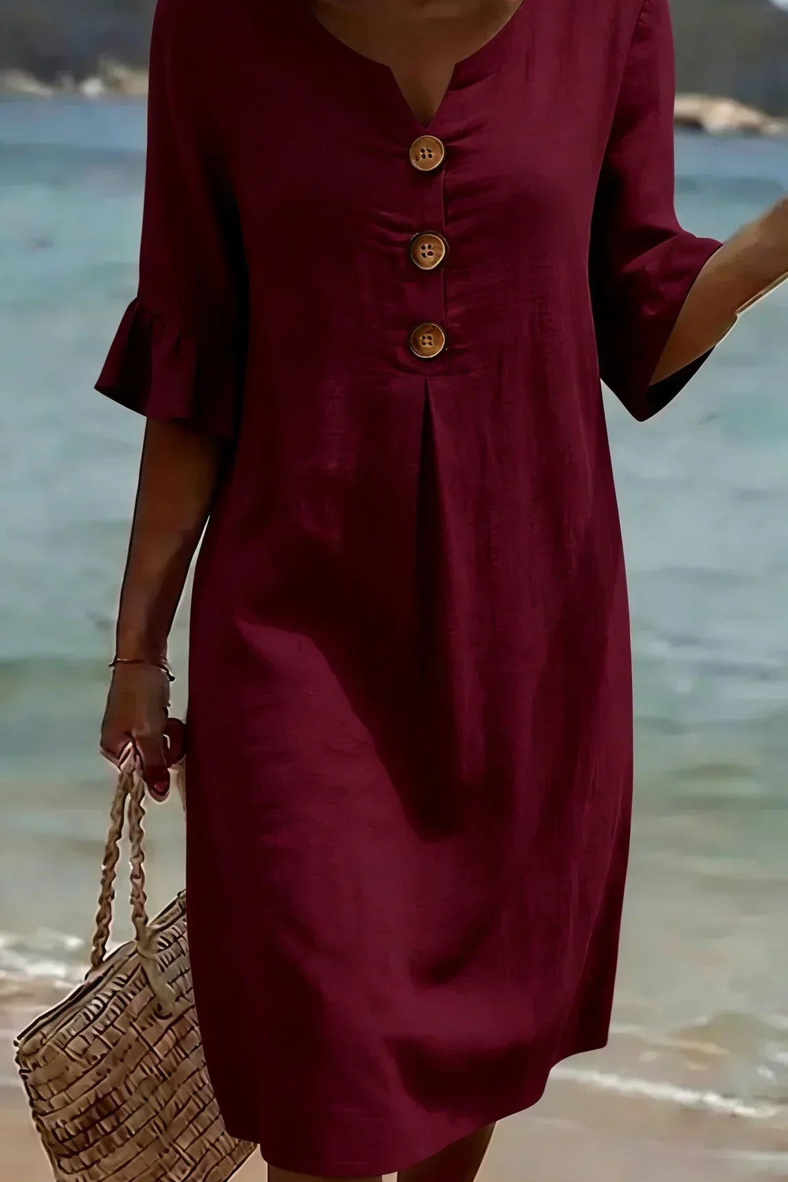 Radmila™ | Robe longue texturée à manches longues