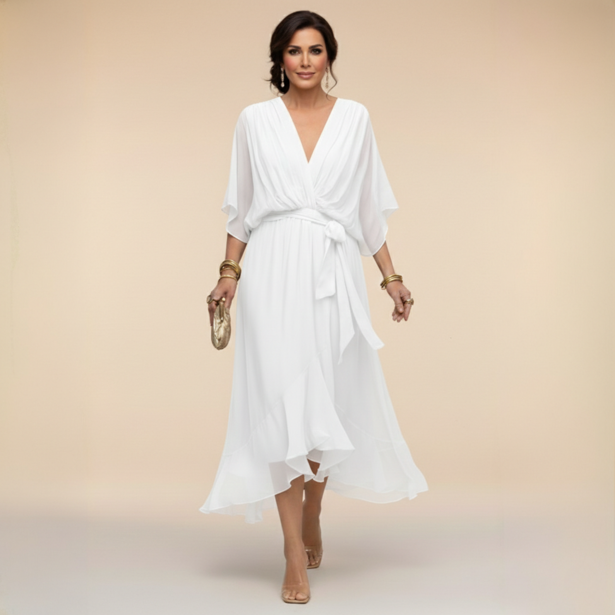 Sarah | Robe en mousseline col V Sandra