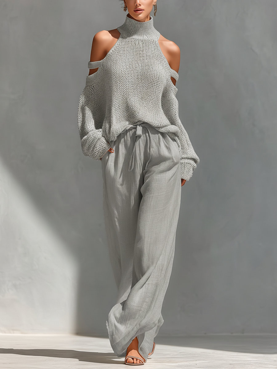 Eleanor | Ensemble maille et pantalon large