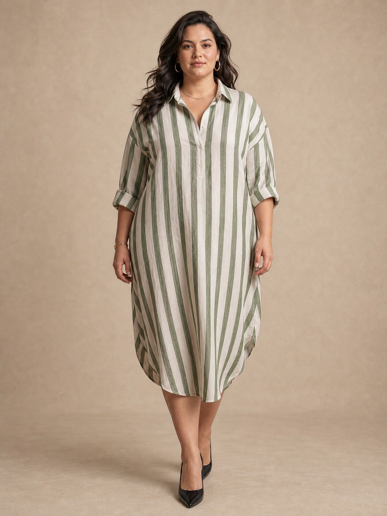 Robe longue oversize Liora à rayures