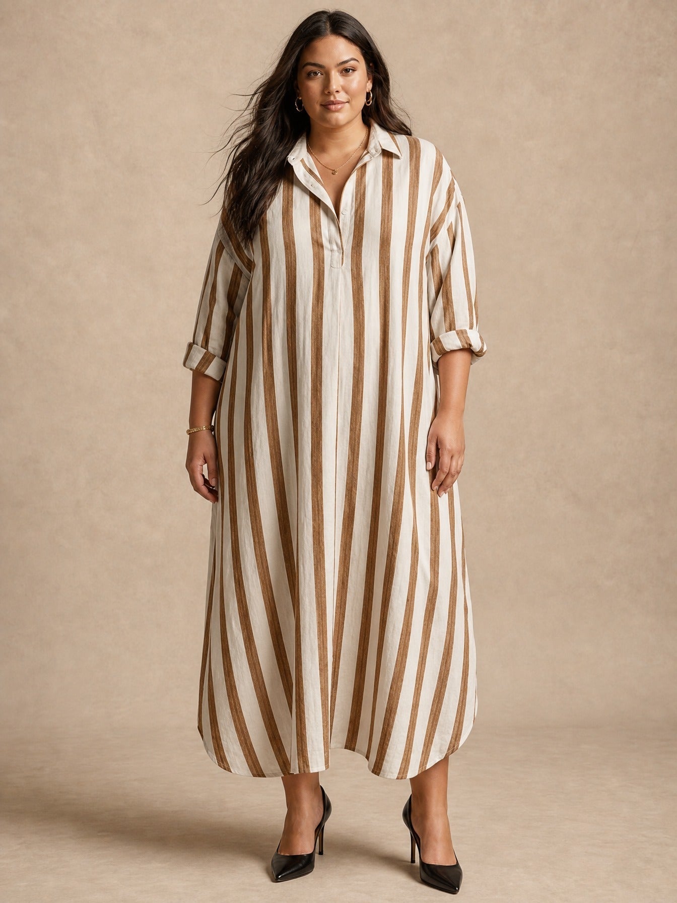 Robe longue oversize Liora à rayures