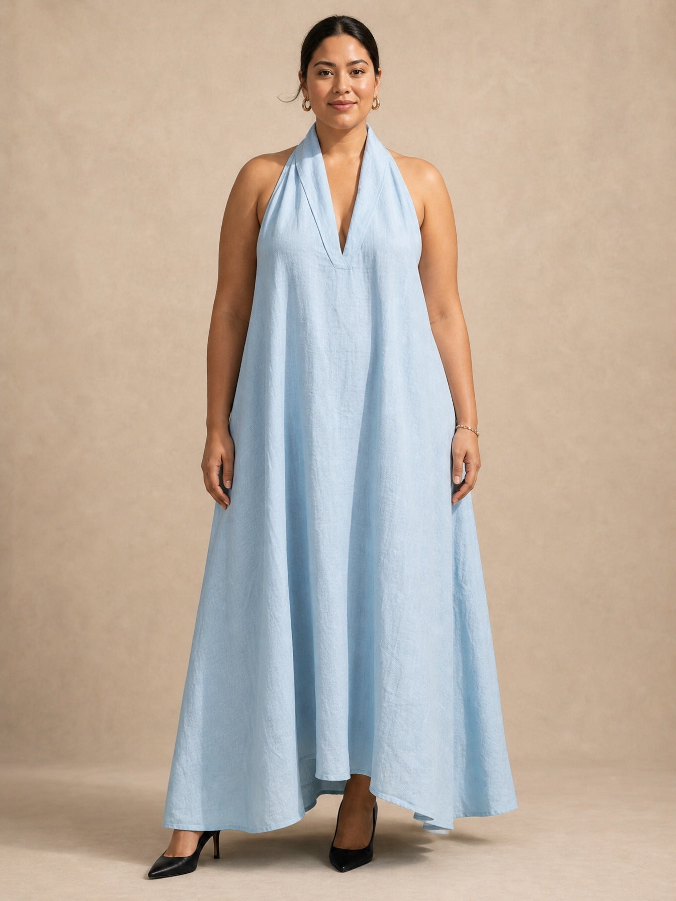 Robe longue Aveline à dos nu