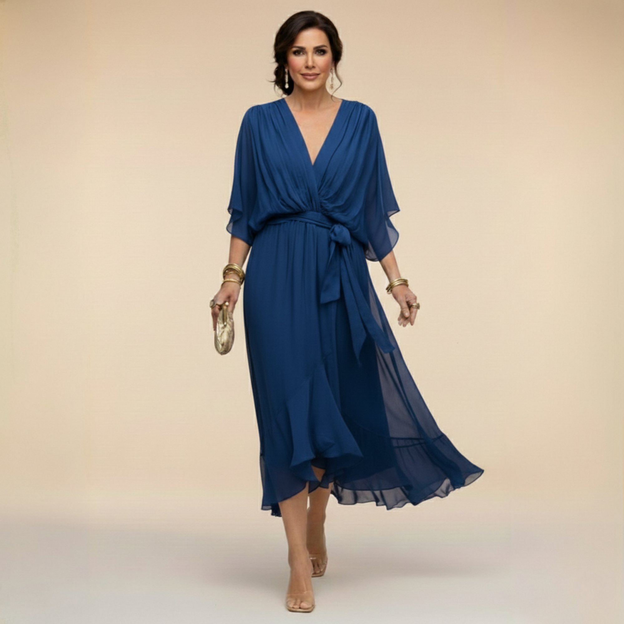 Sarah | Robe en mousseline col V Sandra