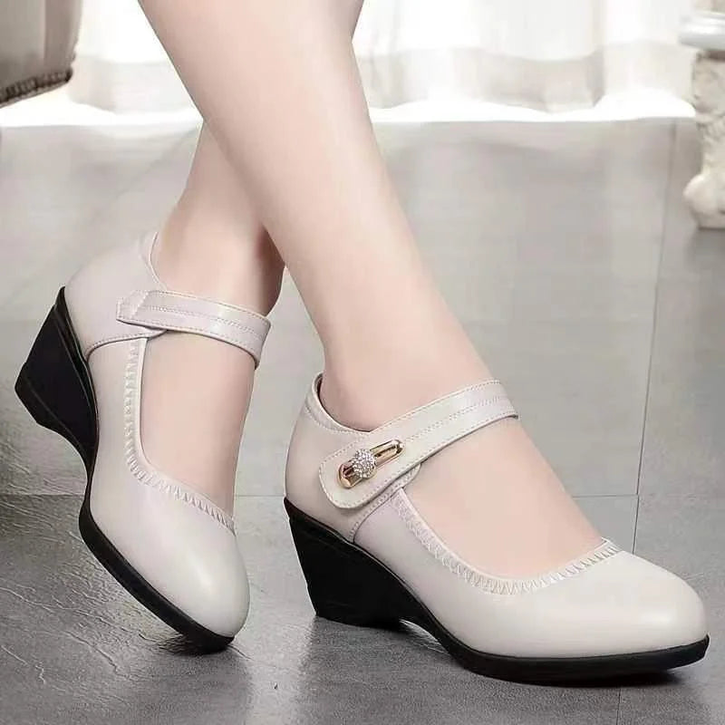 Chaussures confortables élégantes à talon mi-haut