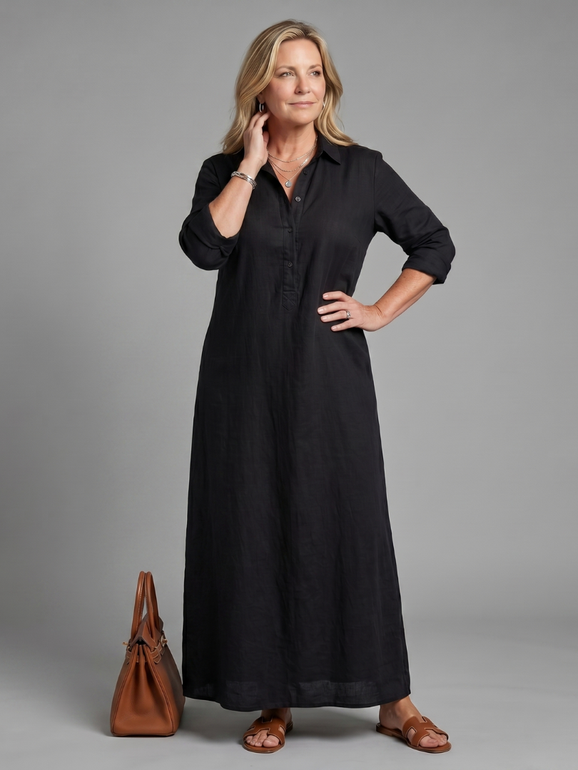 Veronica | Robe longue décontractée à manches longues