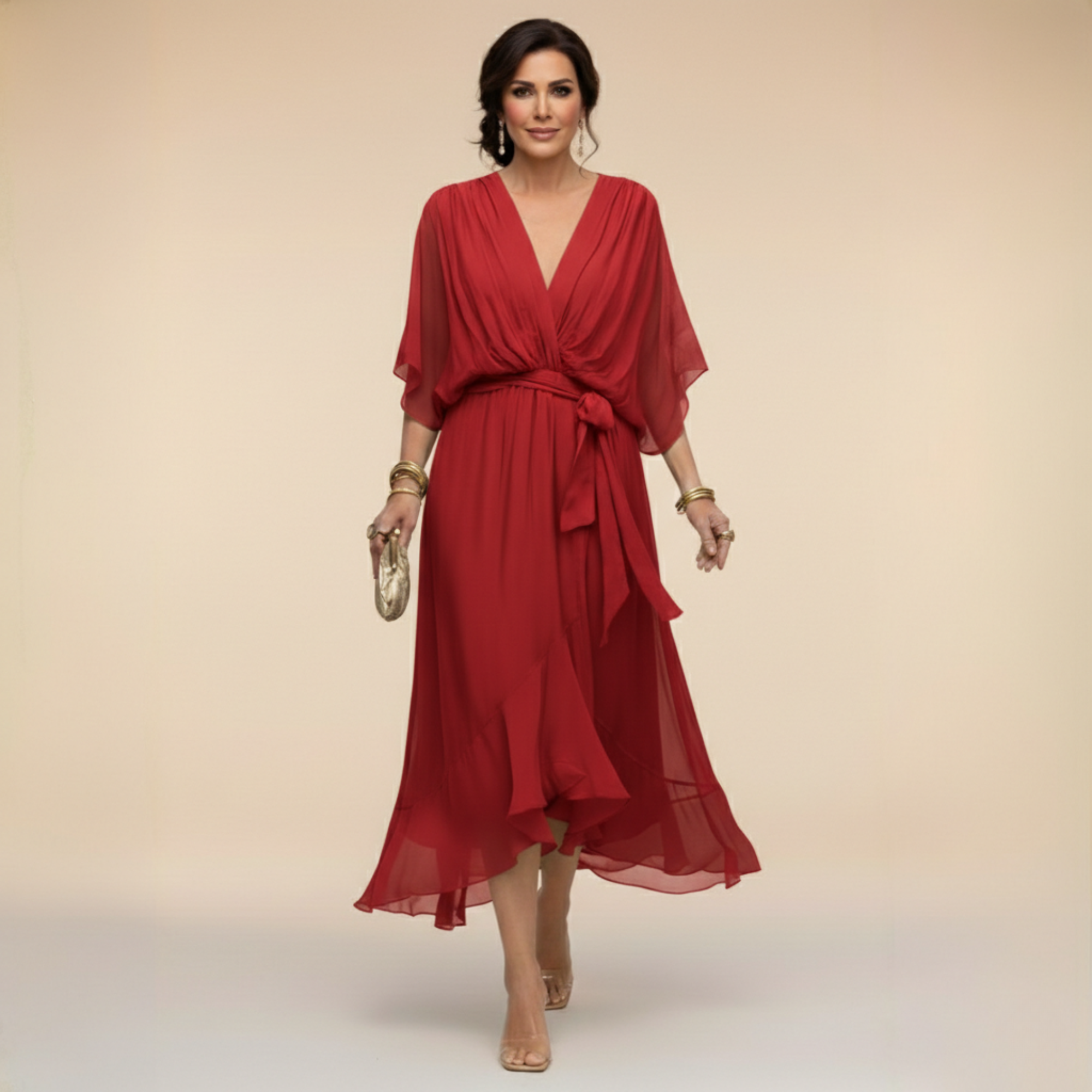 Sarah | Robe en mousseline col V Sandra