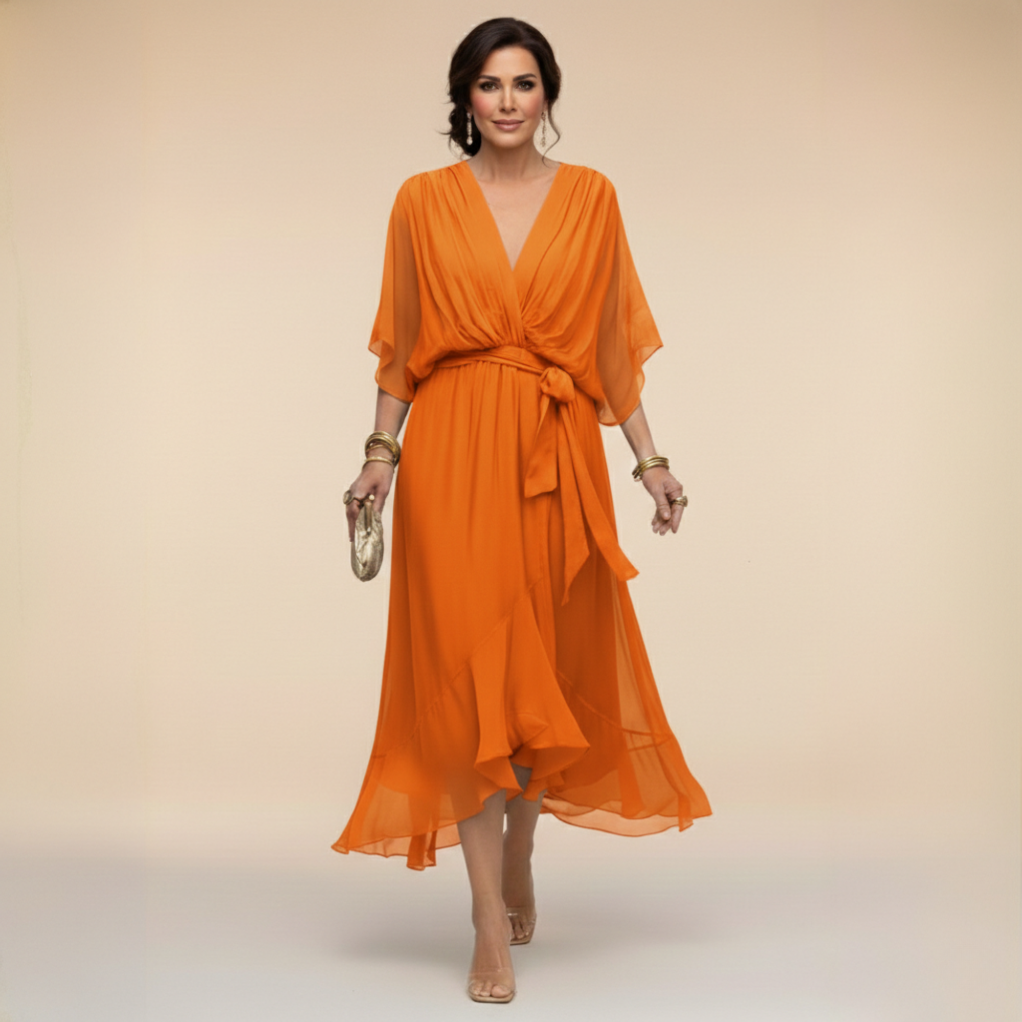 Sarah | Robe en mousseline col V Sandra