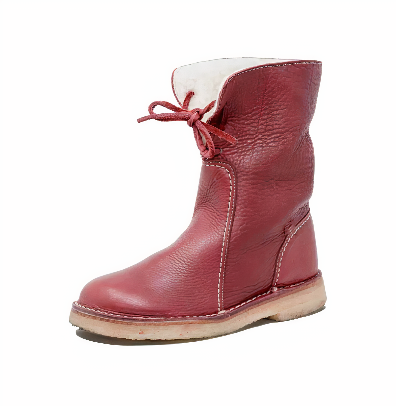 Bottes mi-mollet décontractées en cuir pour femmes