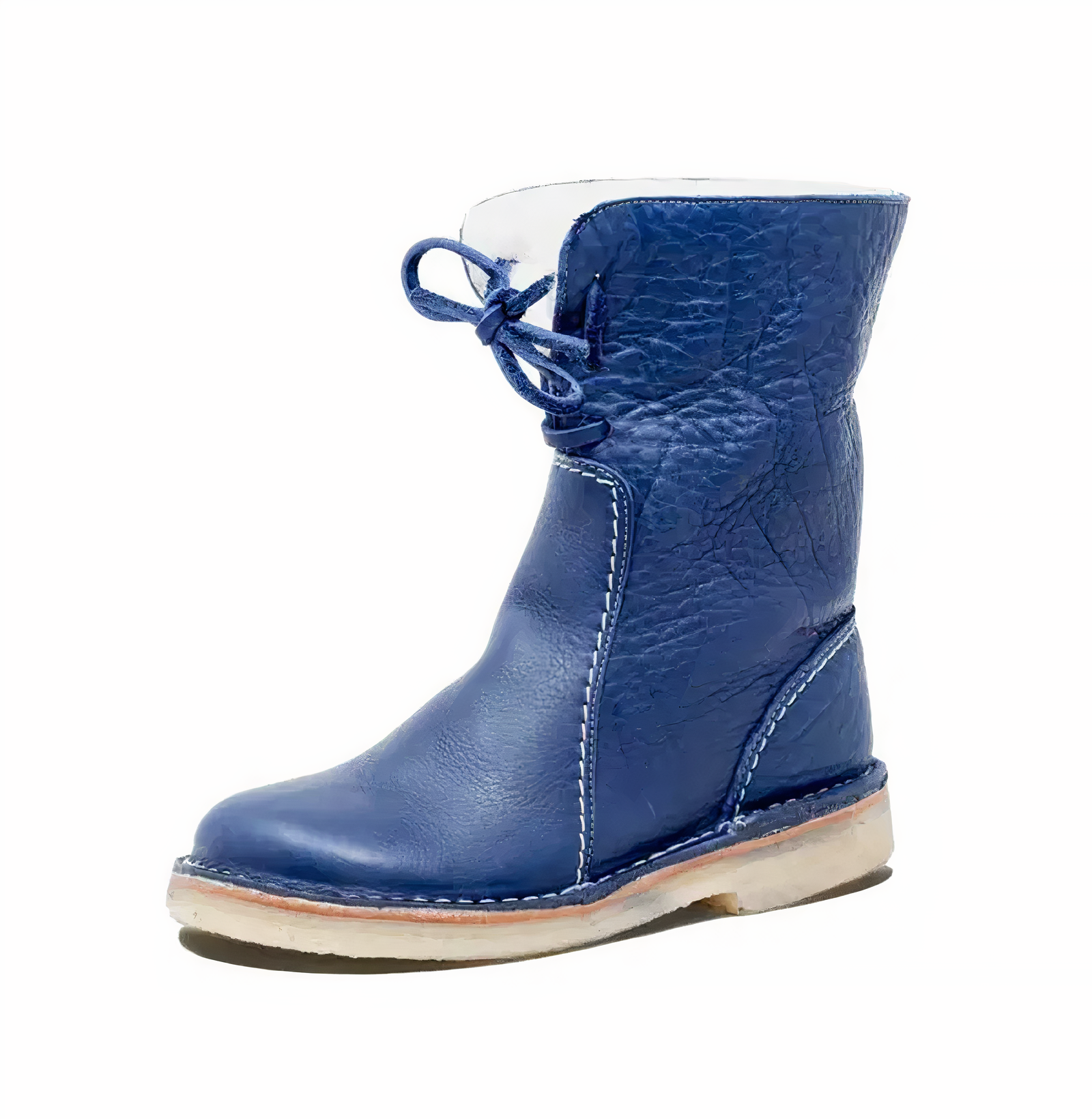 Bottes mi-mollet décontractées en cuir pour femmes