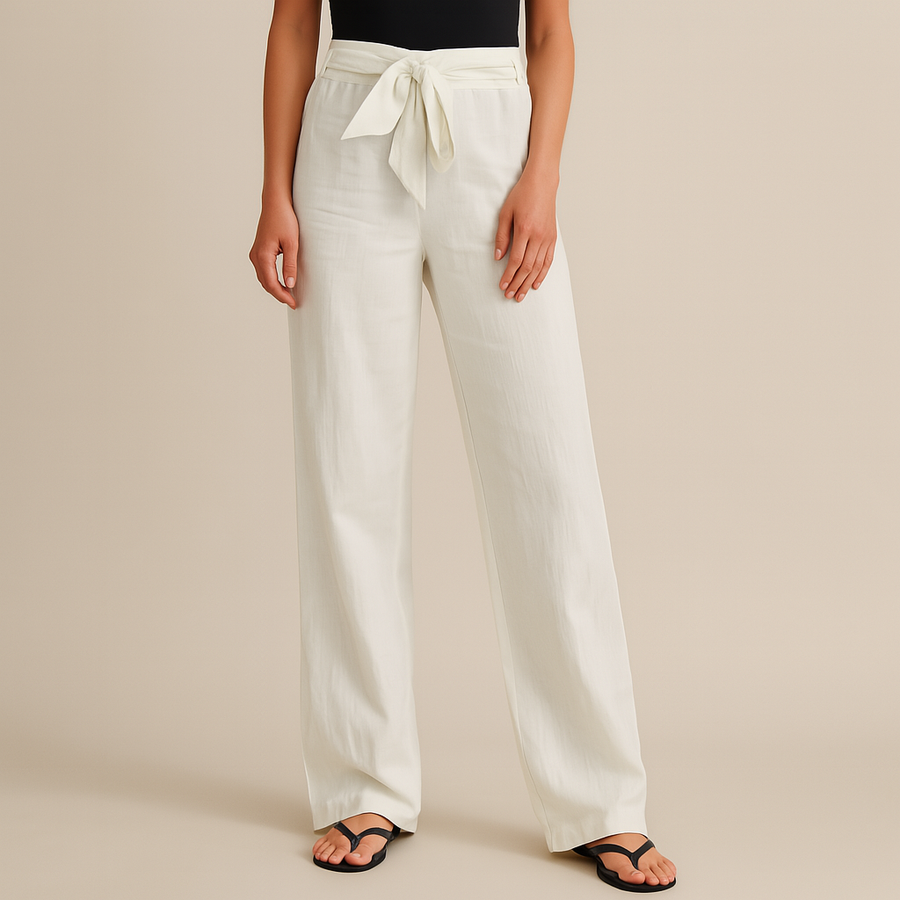 Lorraine – Pantalon fluide à taille nouée