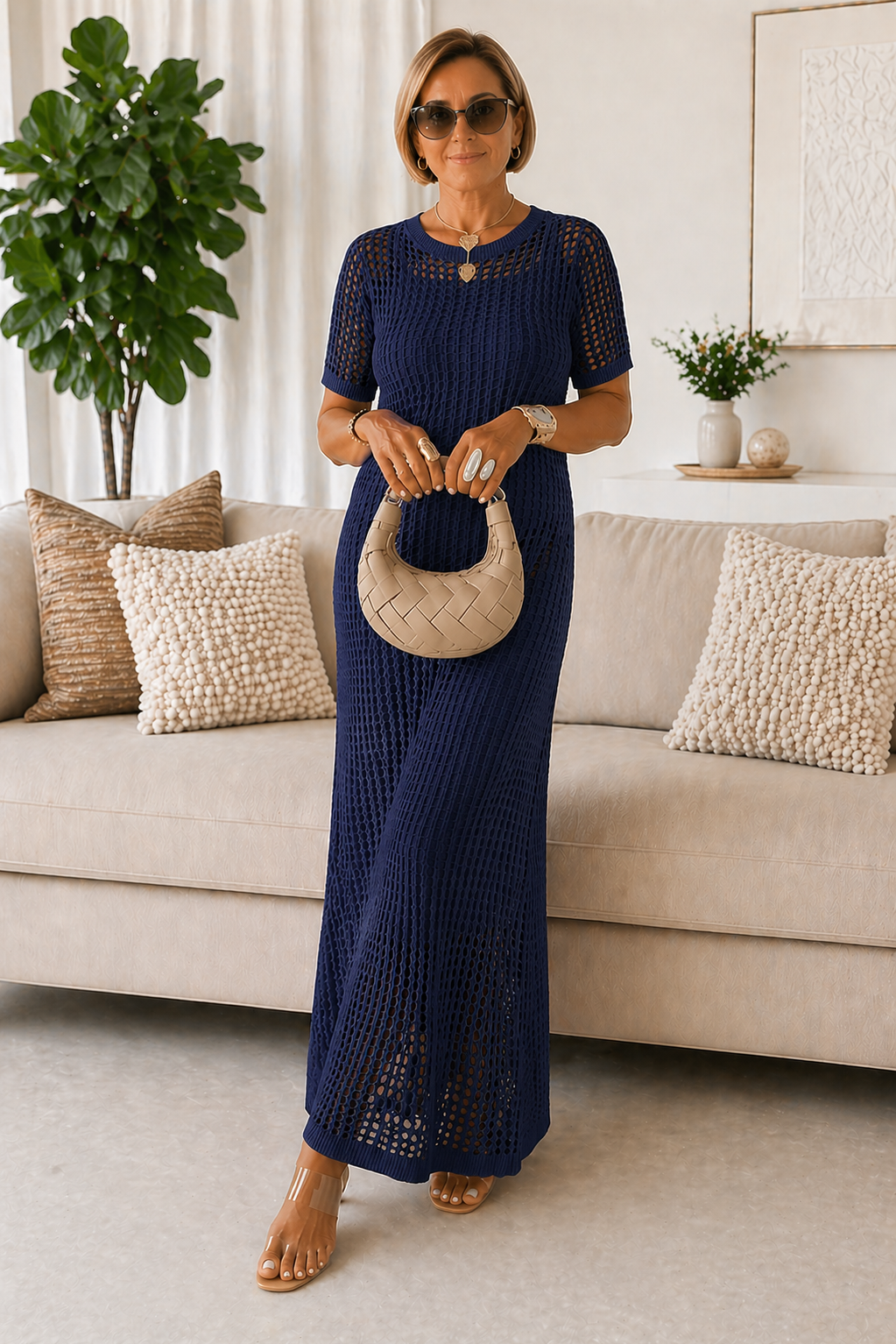 Robe longue maxi ajourée Bethany™ + Robe intérieure offerte