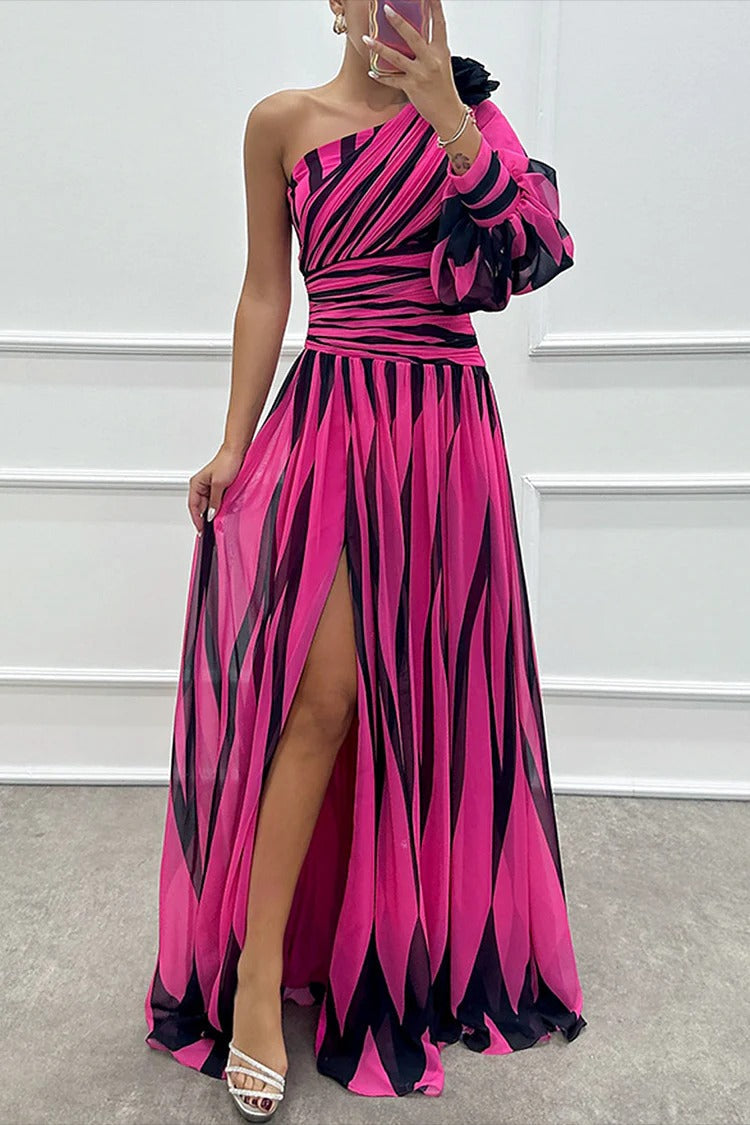 Robe longue plissée Astra Noir