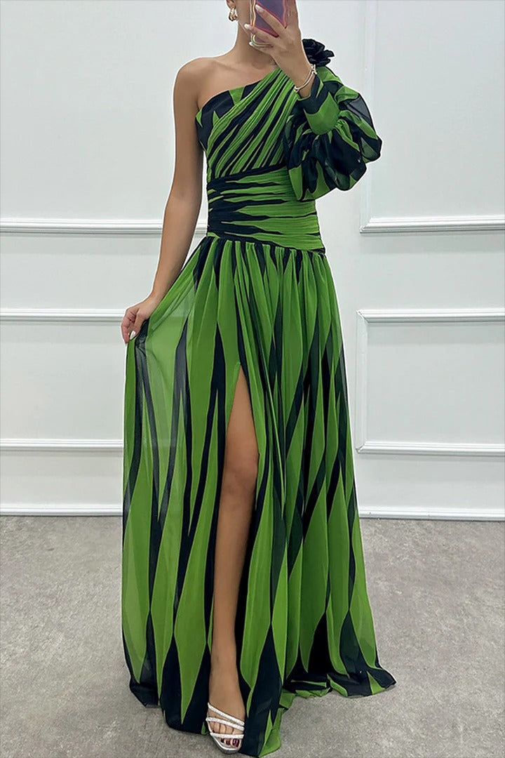 Robe longue plissée Astra Noir