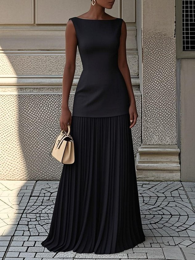 Serena | Robe longue plissée