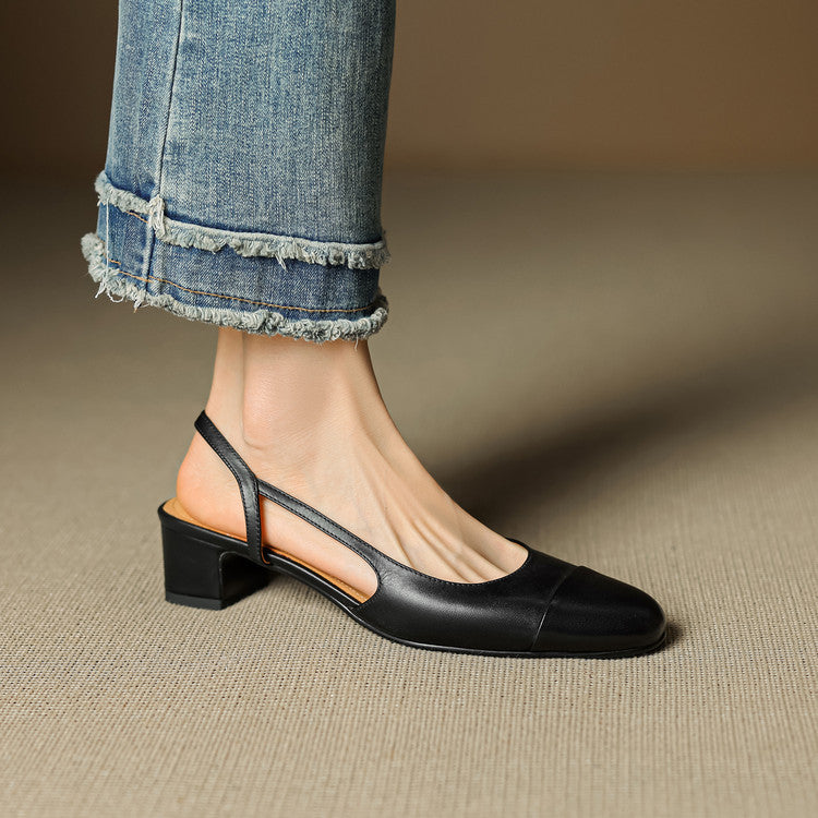 Escarpins en cuir véritable