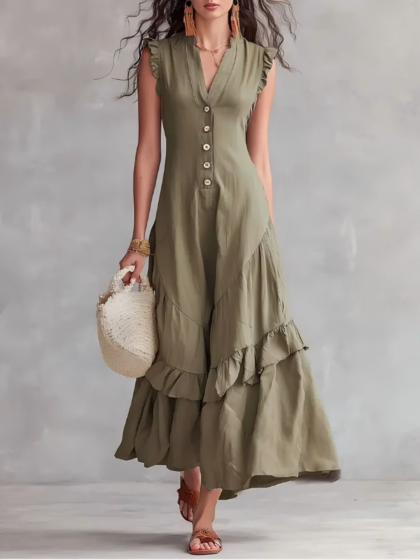 Robe longue à volants Valentina