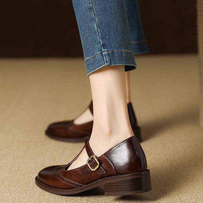 Chaussures Mary Jane confortables à bride en T de style rétro