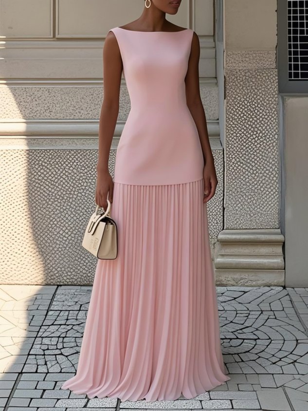 Serena | Robe longue plissée