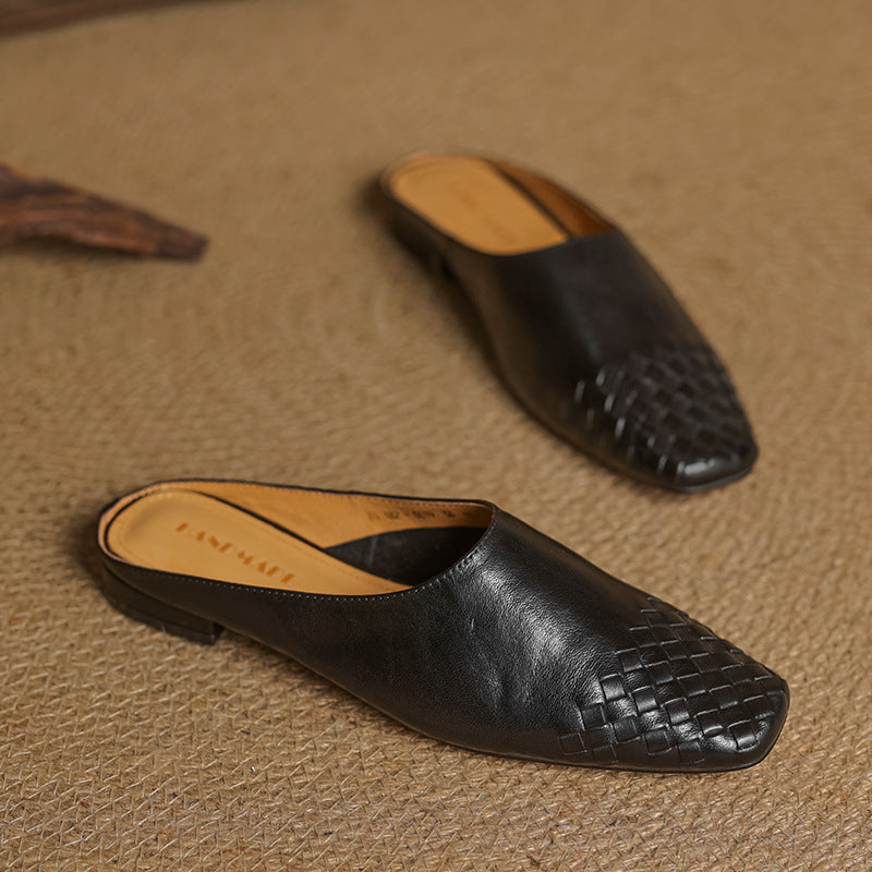Mules en cuir véritable