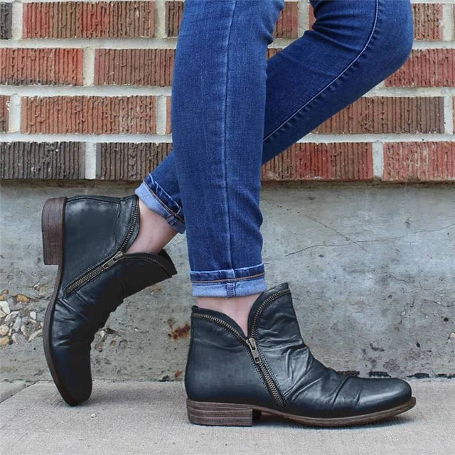 Boots femme zippées à la cheville