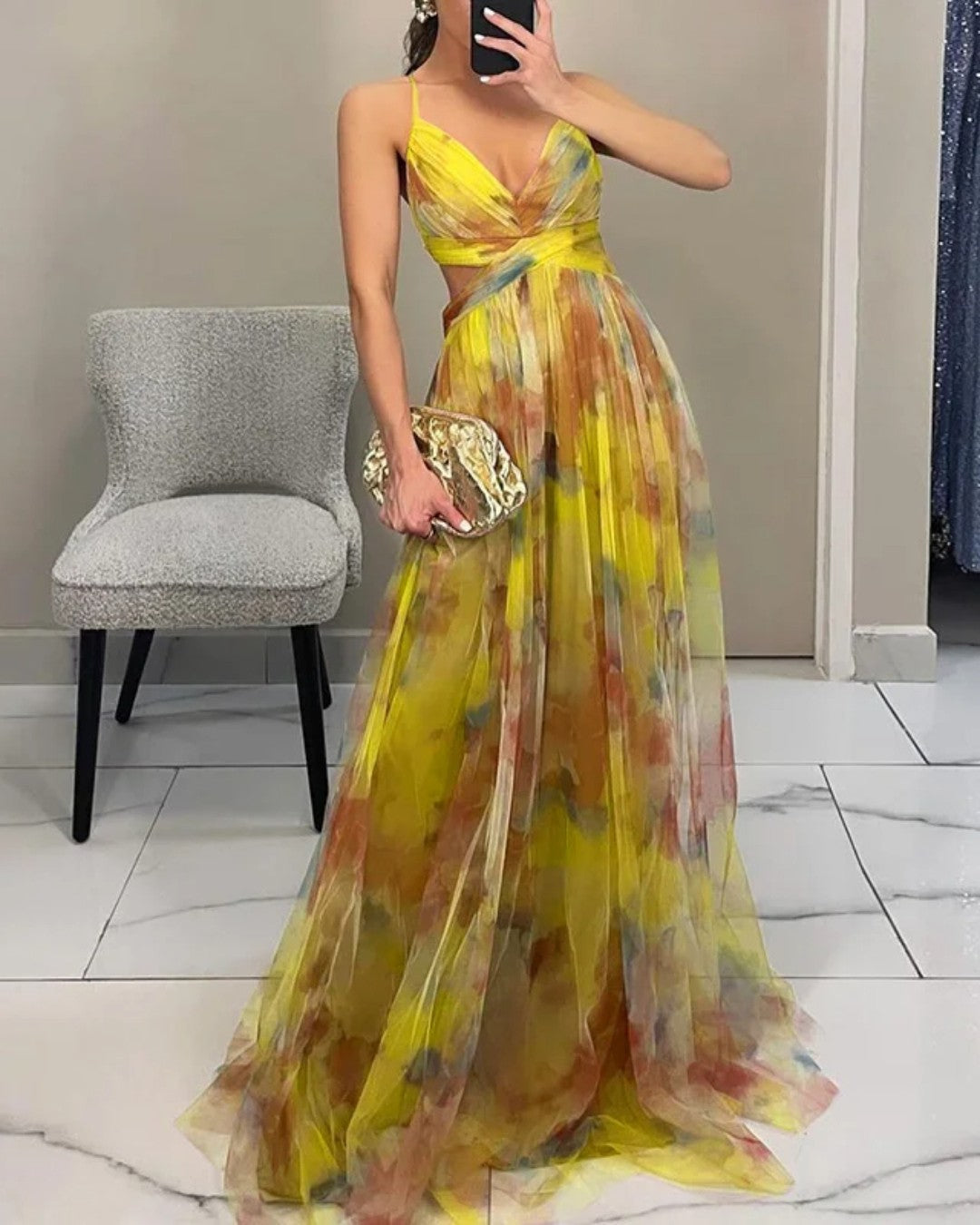 Marbella | Robe longue à fines bretelles