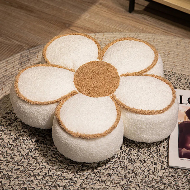 Coussins pétales en peluche