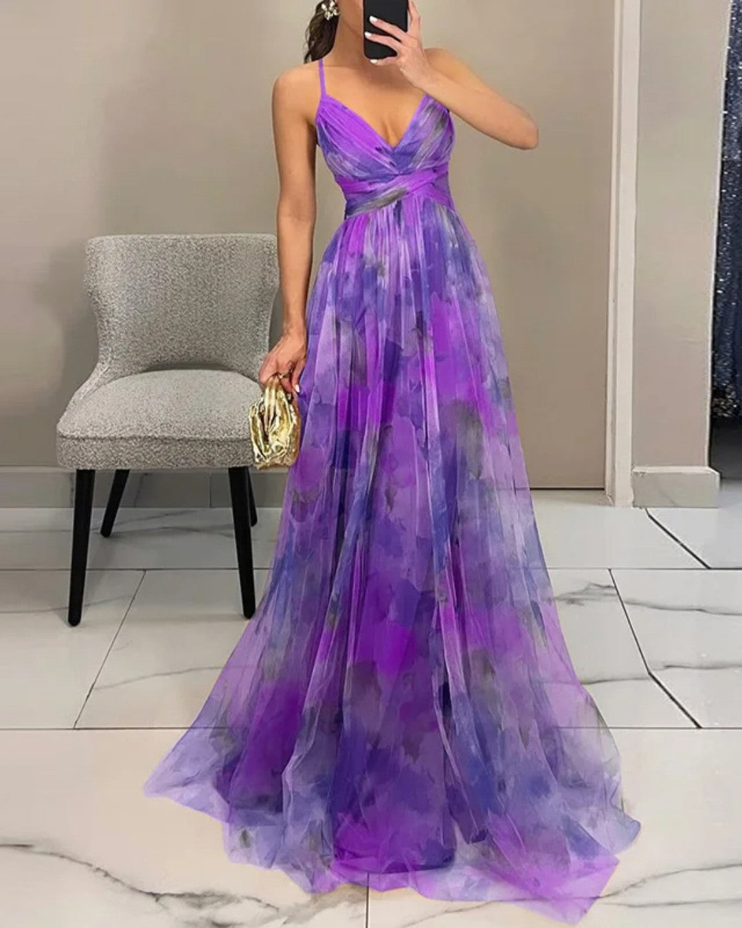 Marbella | Robe longue à fines bretelles
