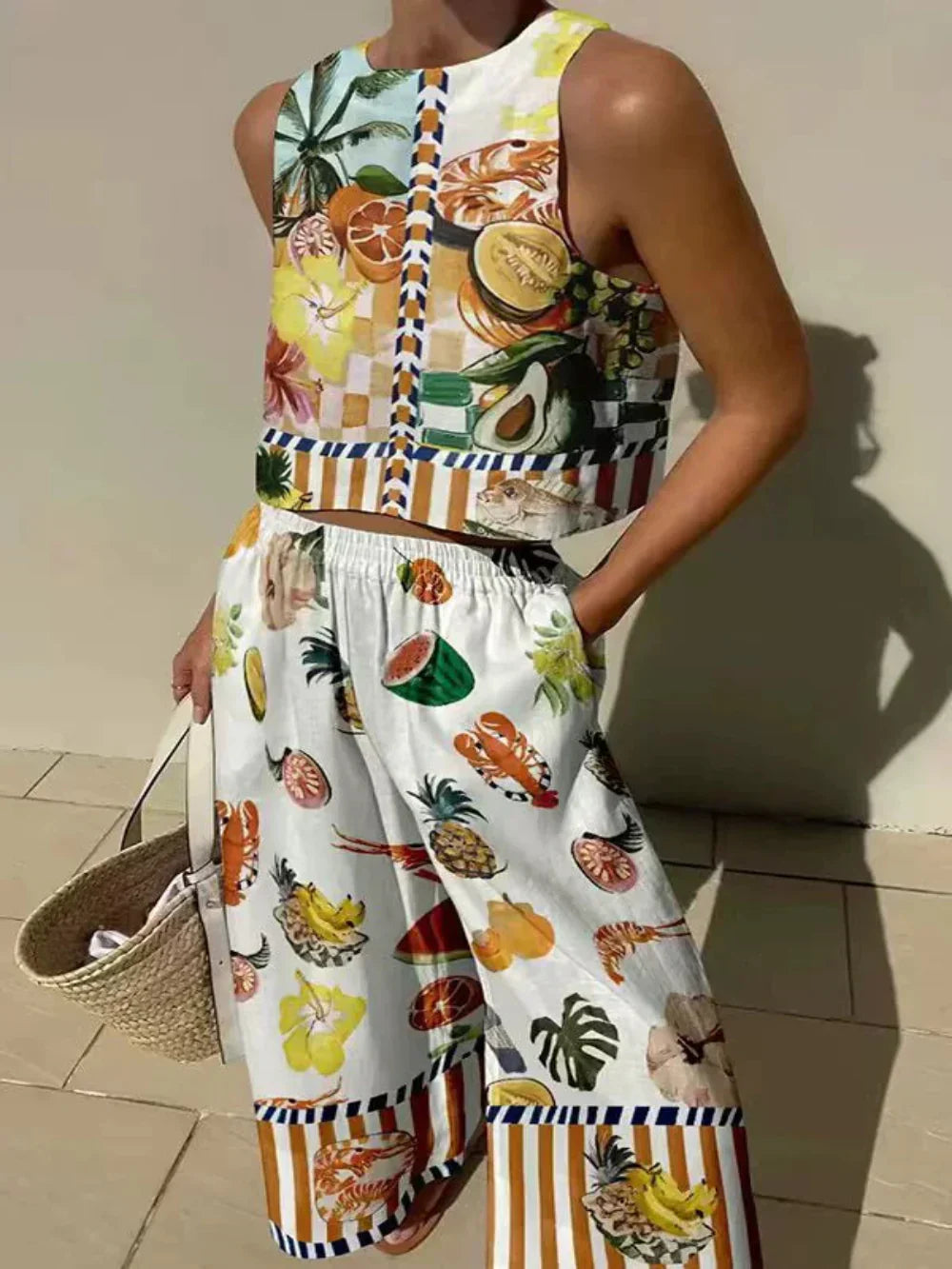 Ensemble caraco et pantalon à poches Ernest