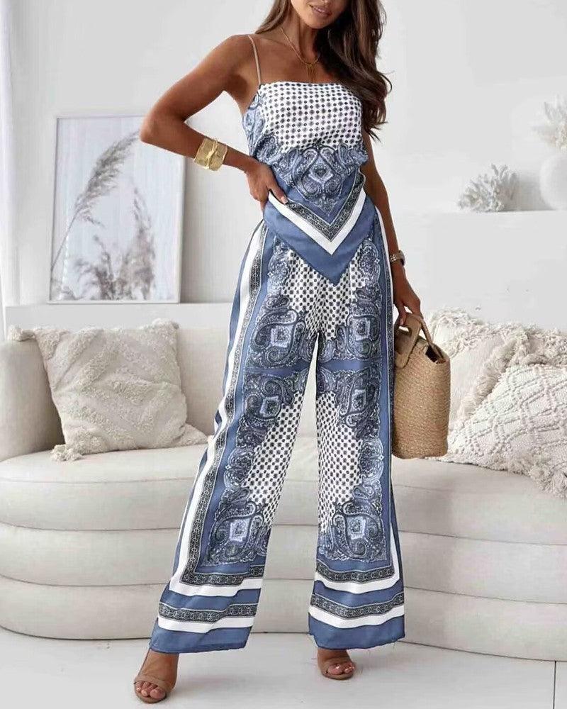 Ensemble gilet et pantalon à lacets imprimé Queen