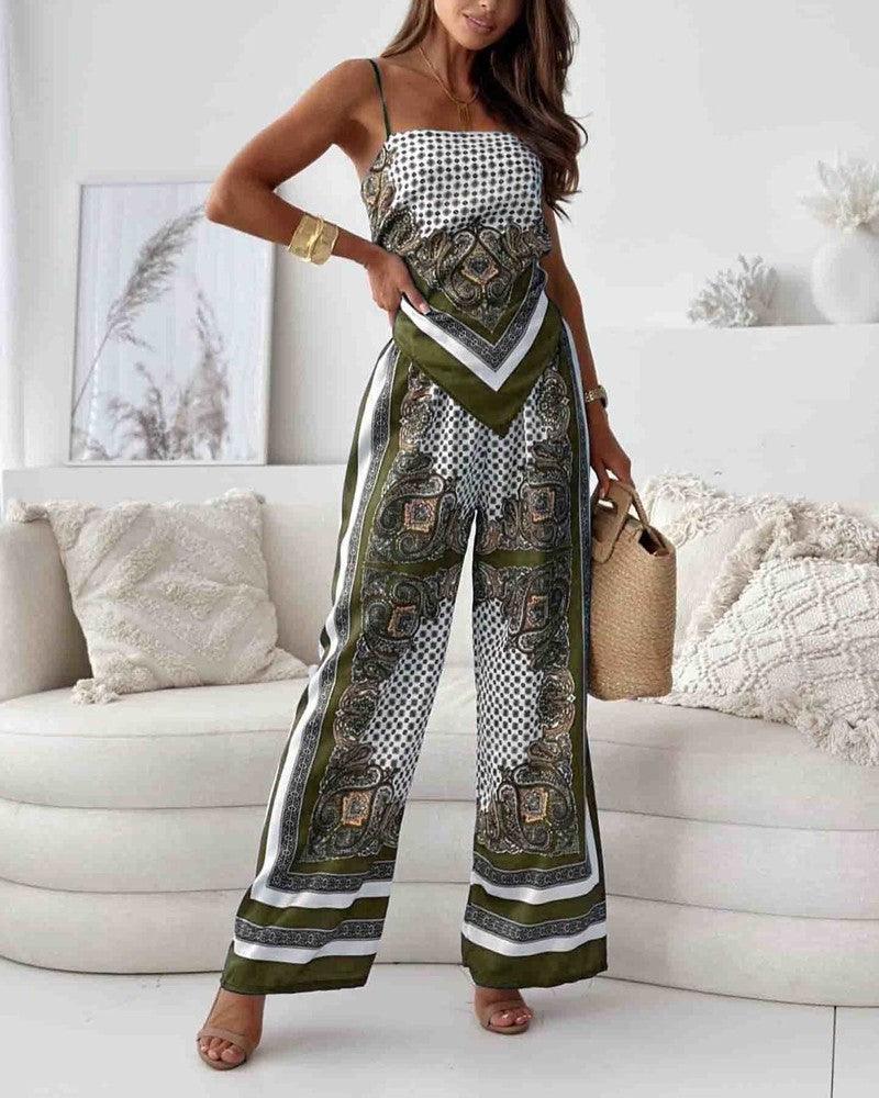 Ensemble gilet et pantalon à lacets imprimé Queen