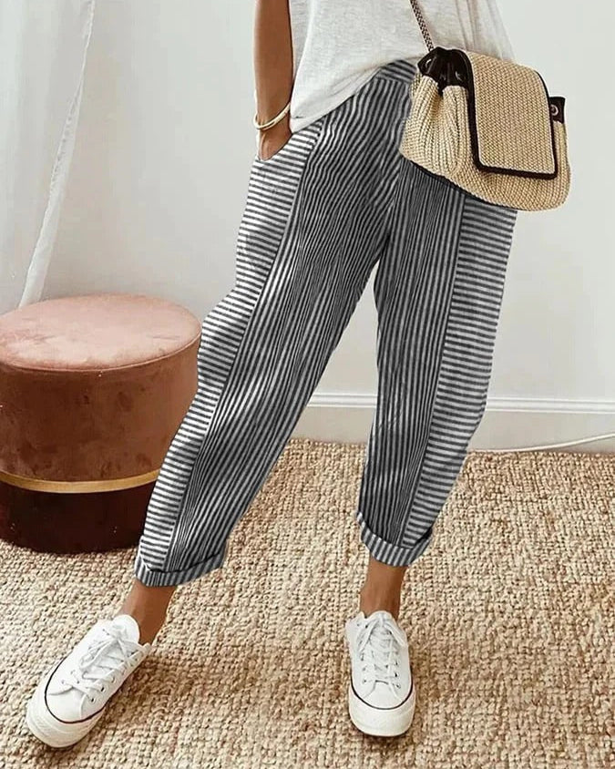 Jennifer – Pantalon classique rayé