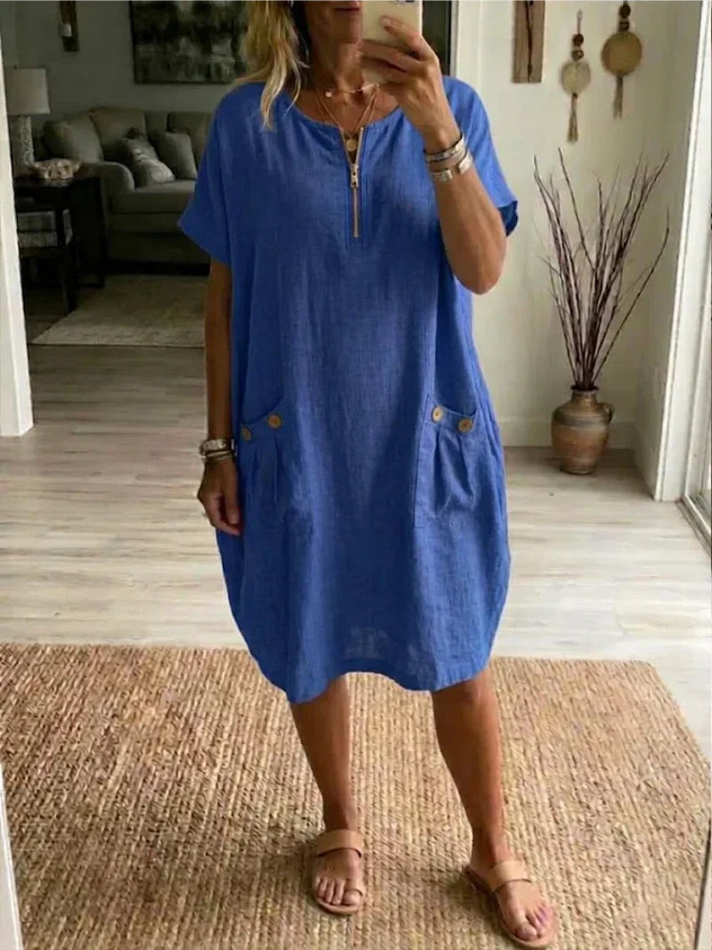 Pascale™ | Robe longue zippée sur le devant