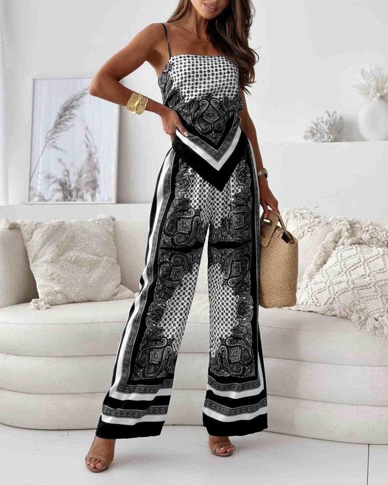 Ensemble gilet et pantalon à lacets imprimé Queen