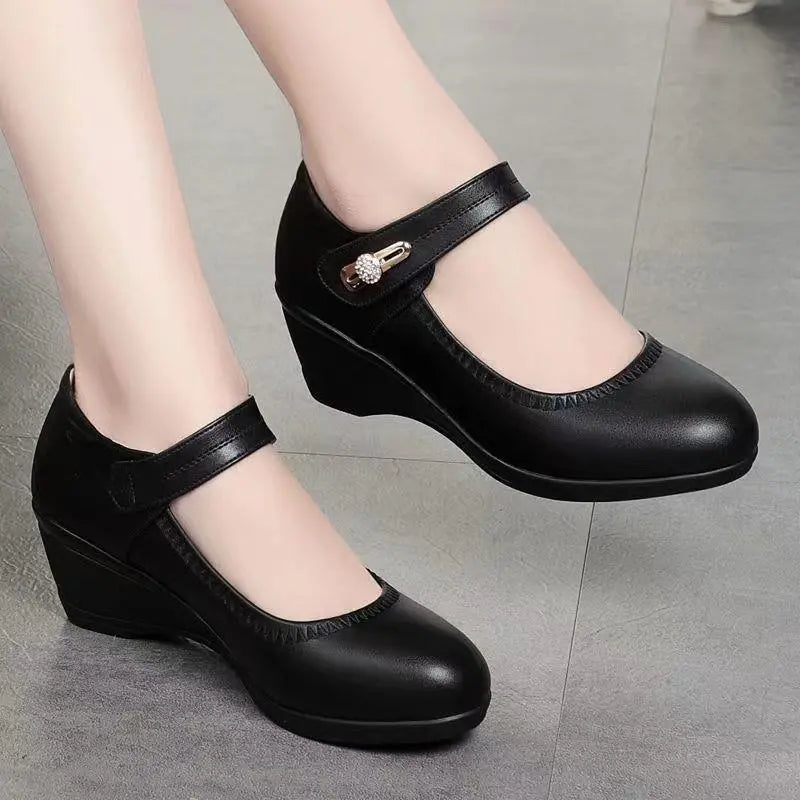 Chaussures confortables élégantes à talon mi-haut