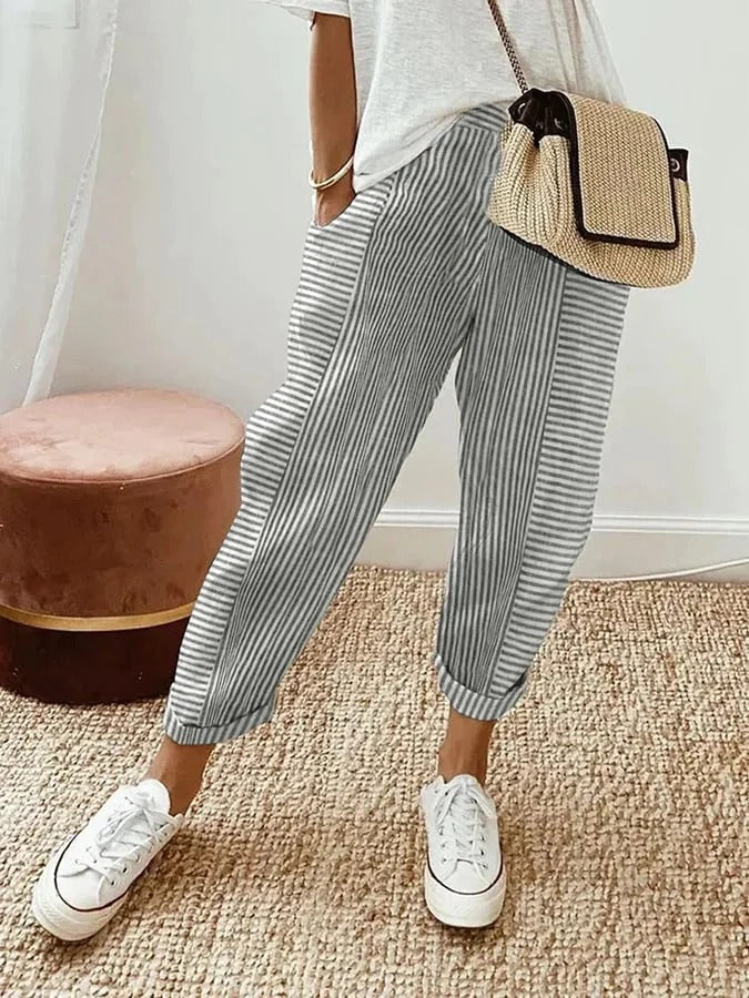 Jennifer – Pantalon classique rayé