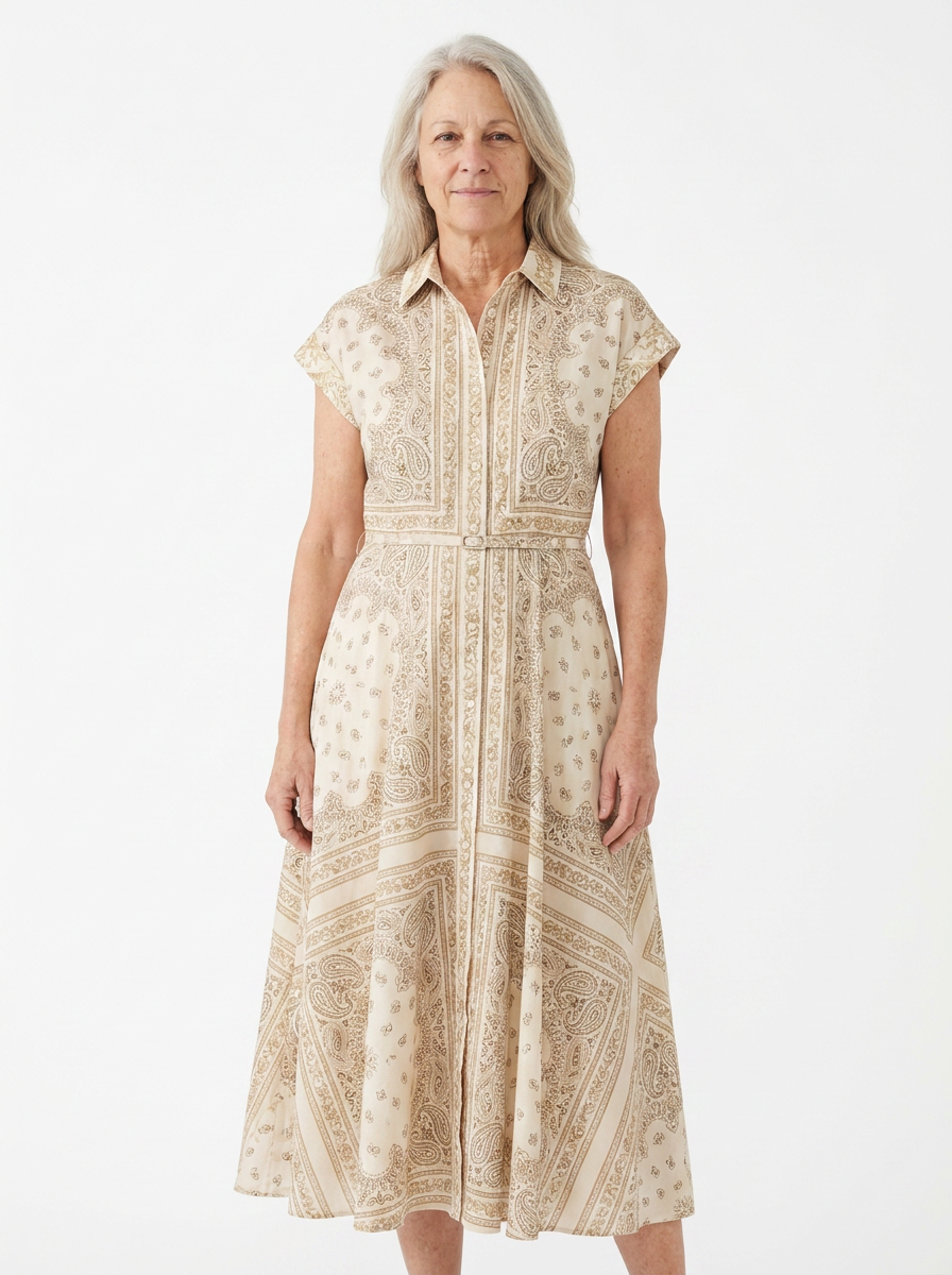 Eleanor™ - Robe Midi Trapèze Paisley
